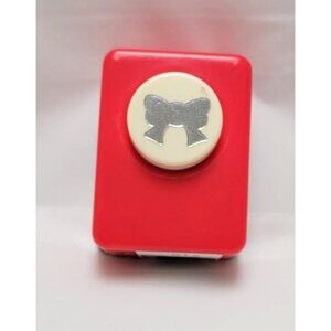 Carl Brand Bow Design Red Plastic Craft Paper Punch